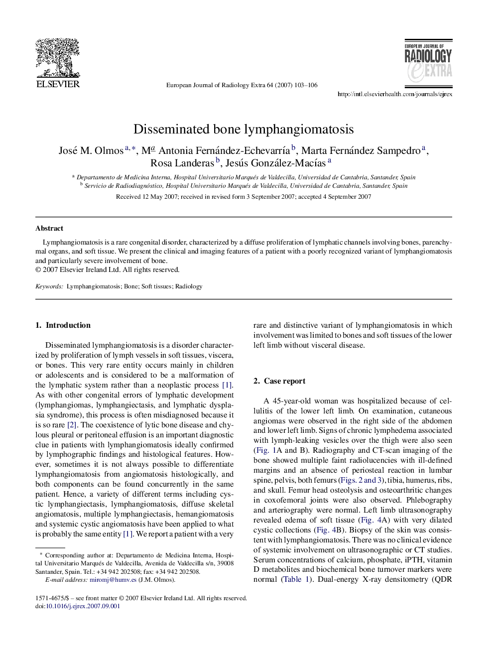 Disseminated bone lymphangiomatosis