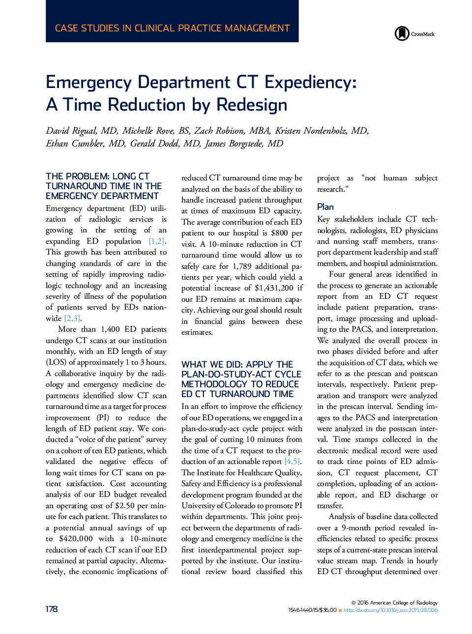 Emergency Department CT Expediency: AÂ Time Reduction by Redesign