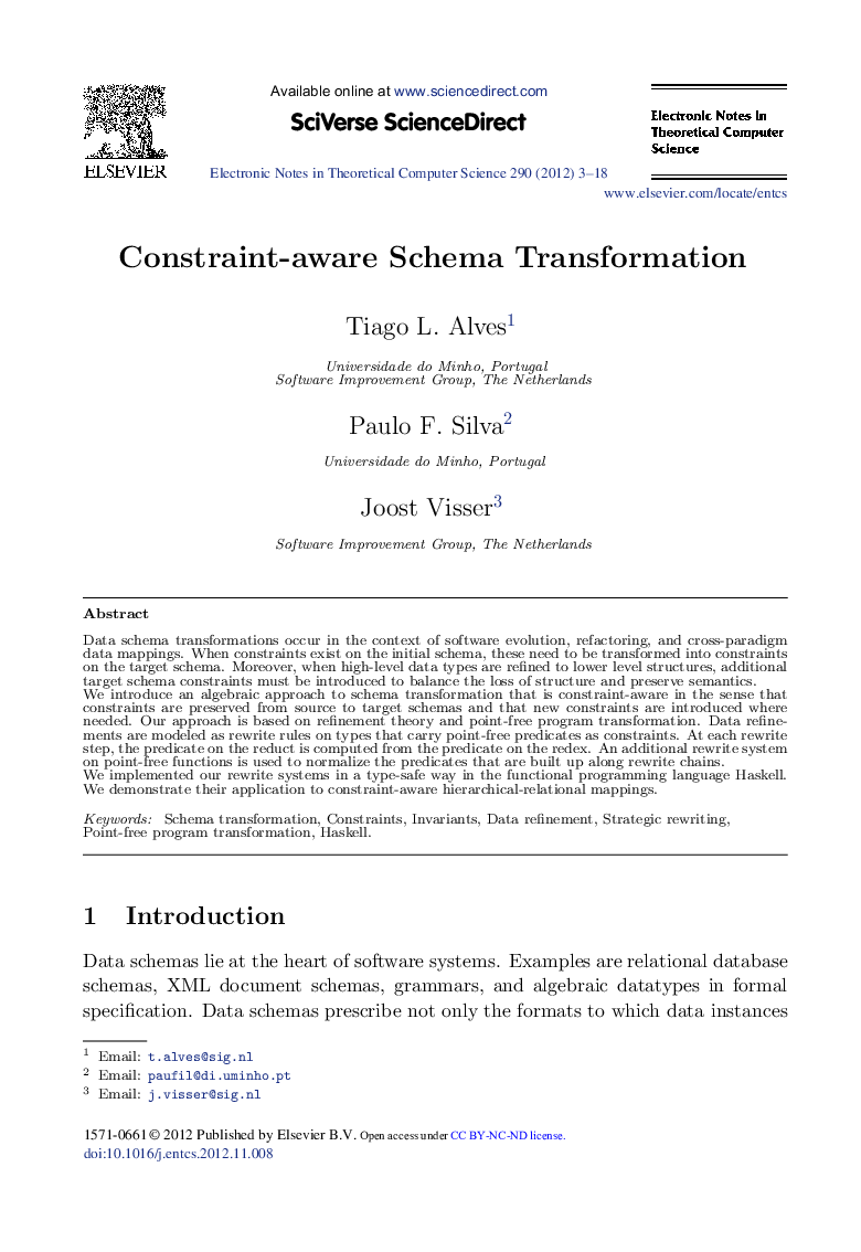 Constraint-aware Schema Transformation