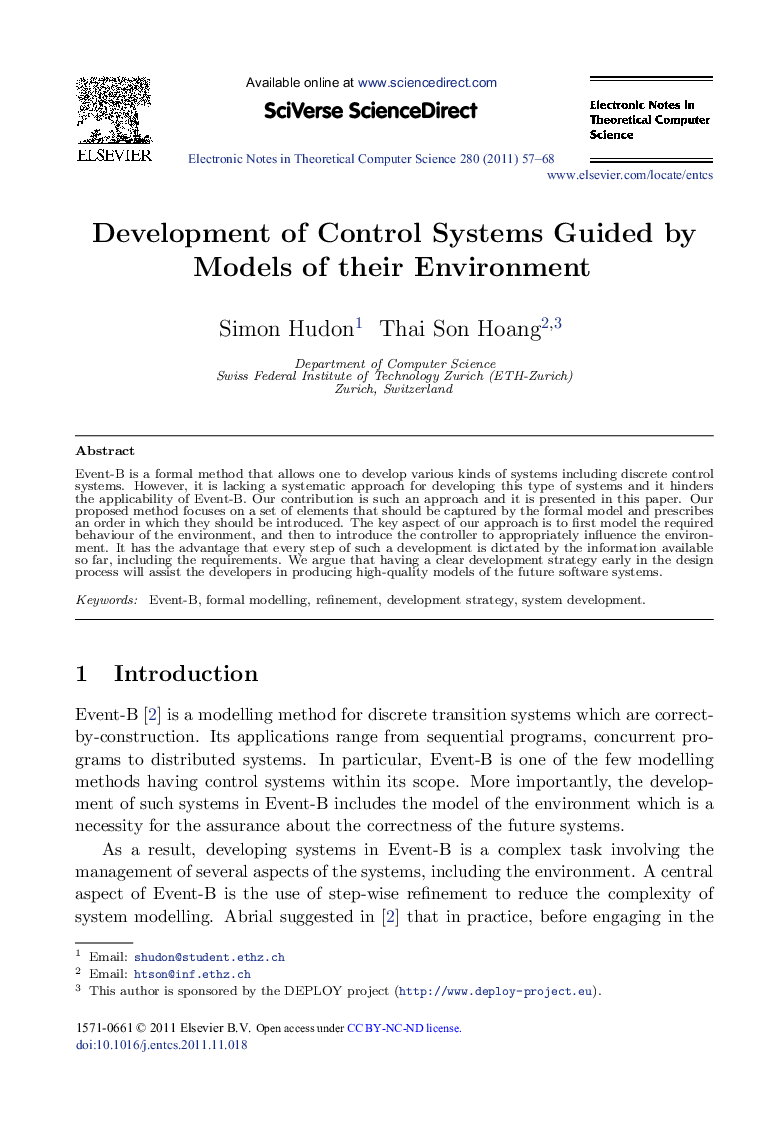 Development of Control Systems Guided by Models of their Environment
