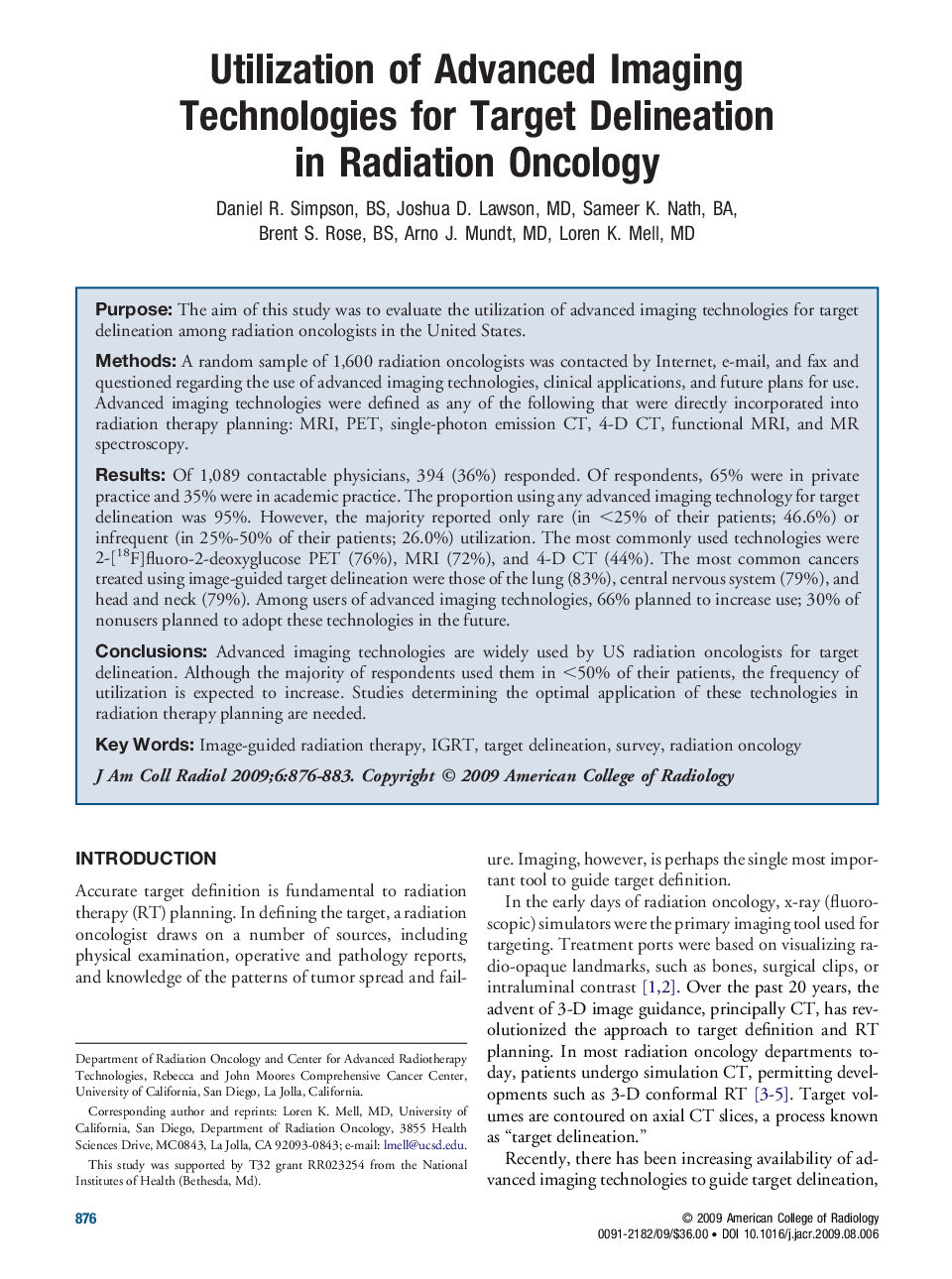 Utilization of Advanced Imaging Technologies for Target Delineation in Radiation Oncology