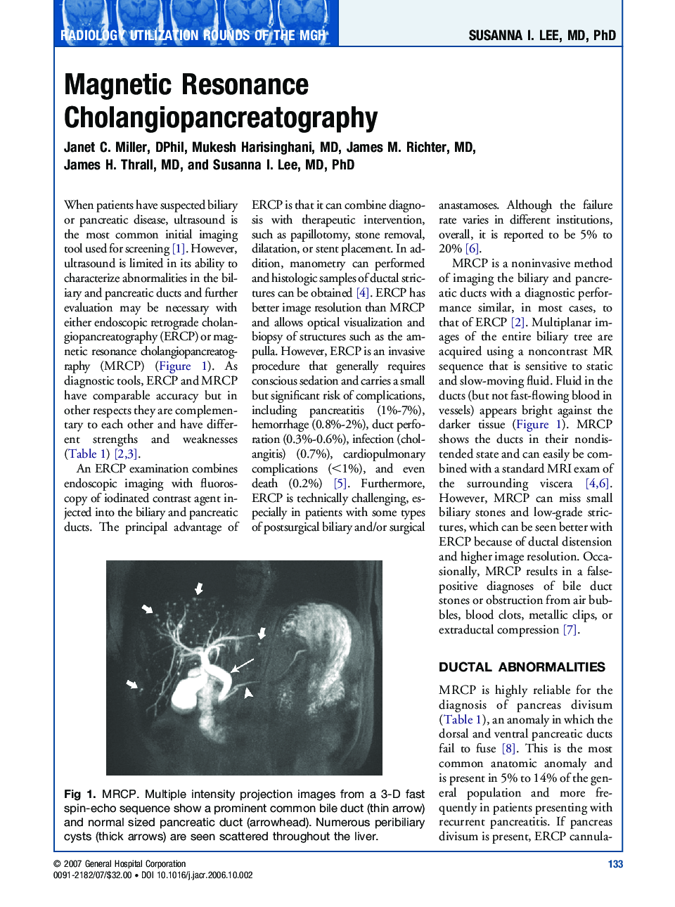 Magnetic Resonance Cholangiopancreatography