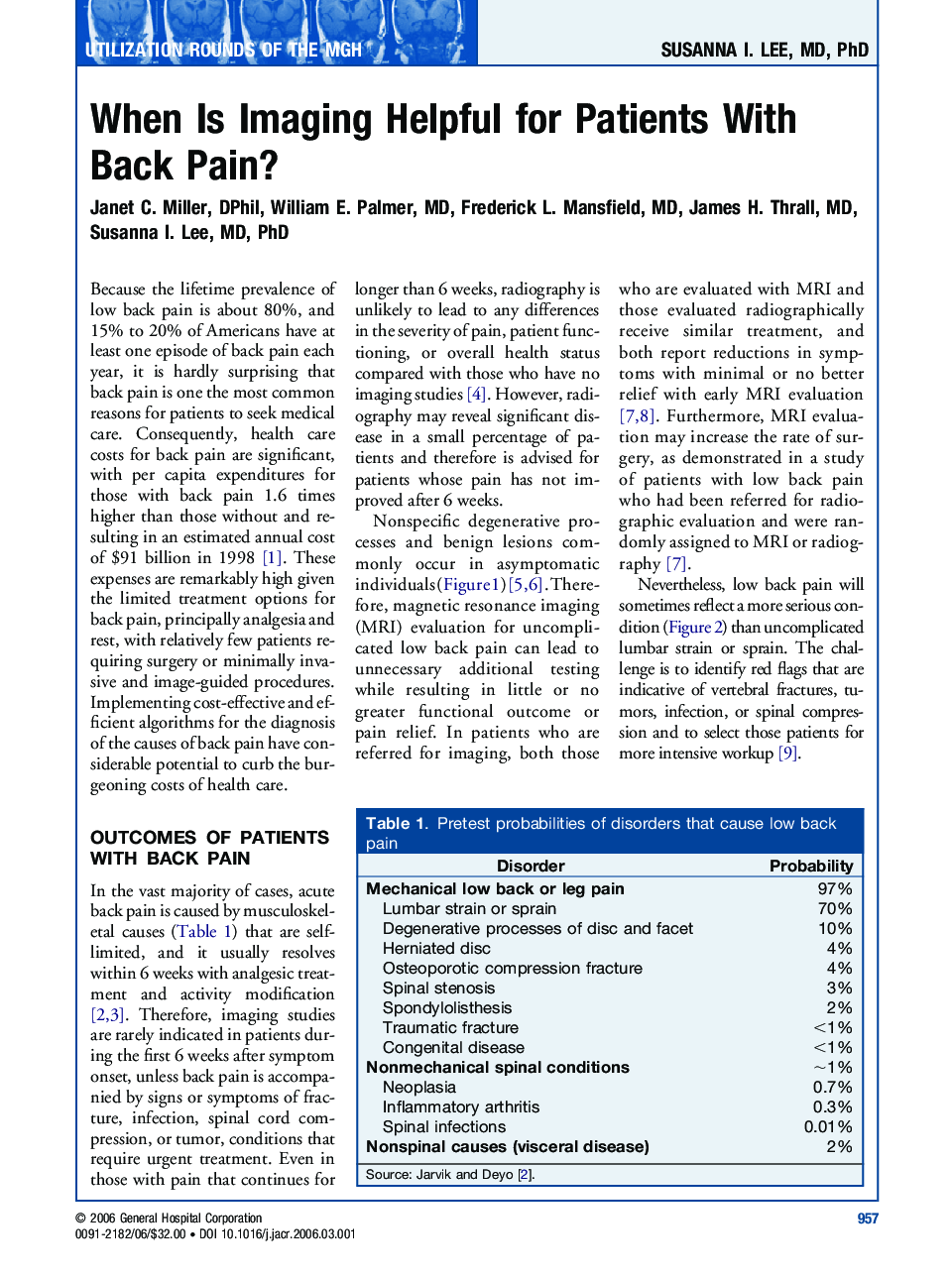 When Is Imaging Helpful for Patients With Back Pain?