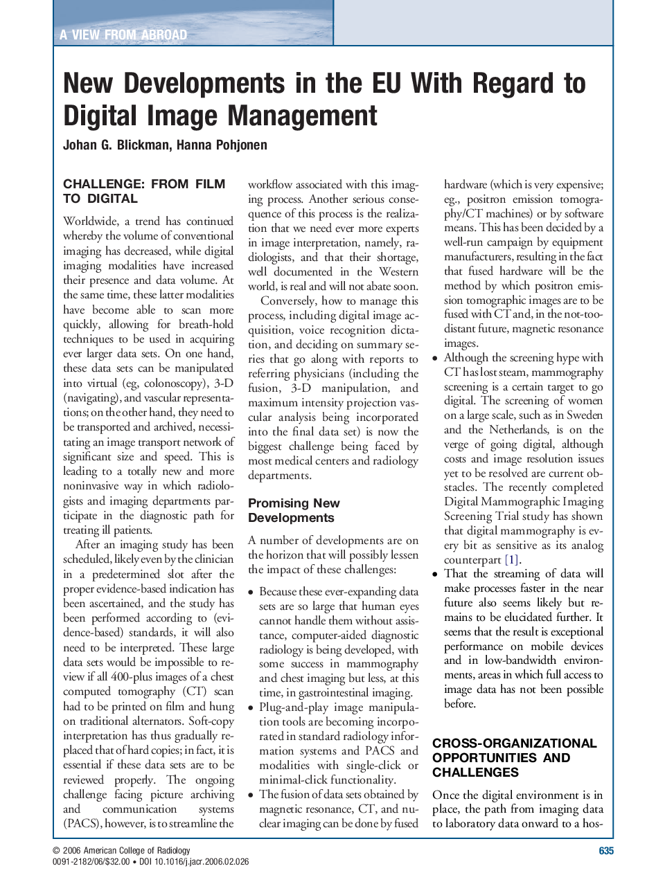 New Developments in the EU With Regard to Digital Image Management