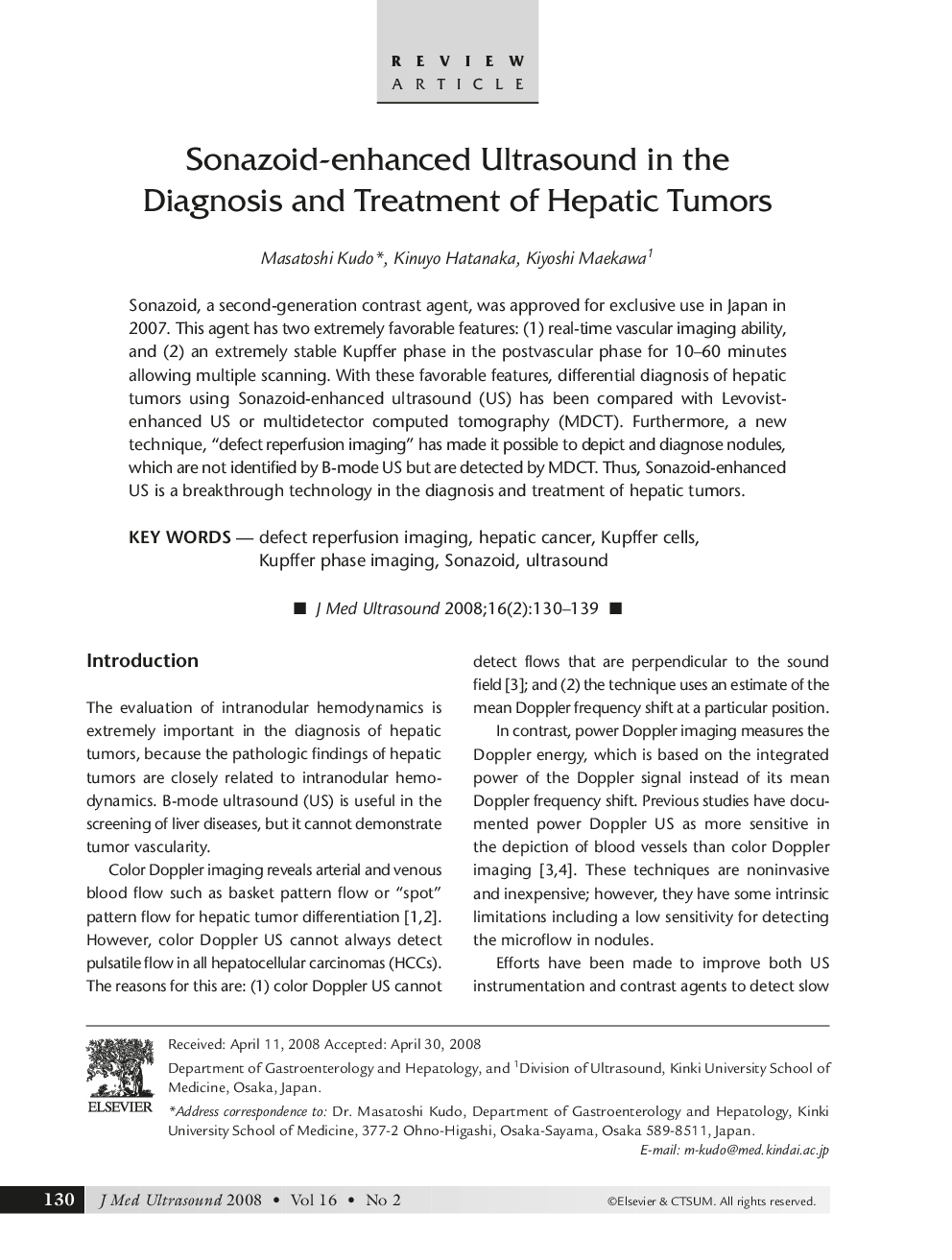 Sonazoid-enhanced Ultrasound in the Diagnosis and Treatment of Hepatic Tumors