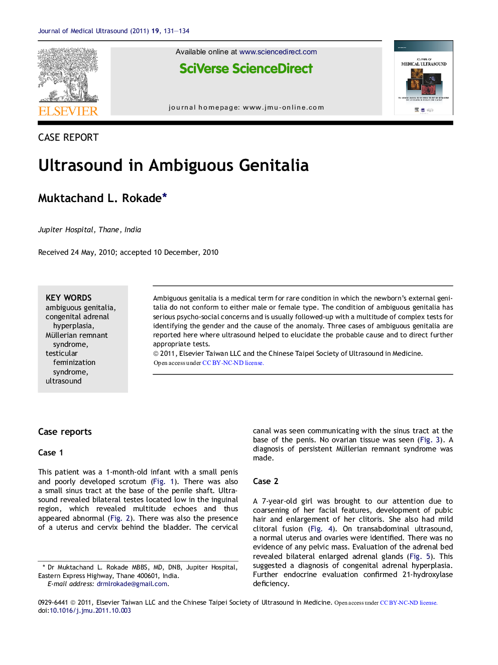 Ultrasound in Ambiguous Genitalia