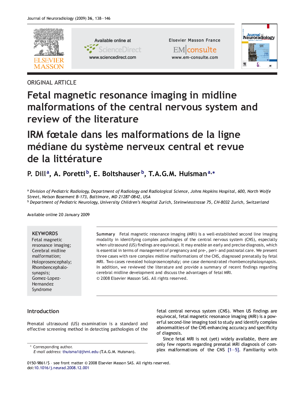 Fetal magnetic resonance imaging in midline malformations of the central nervous system and review of the literature