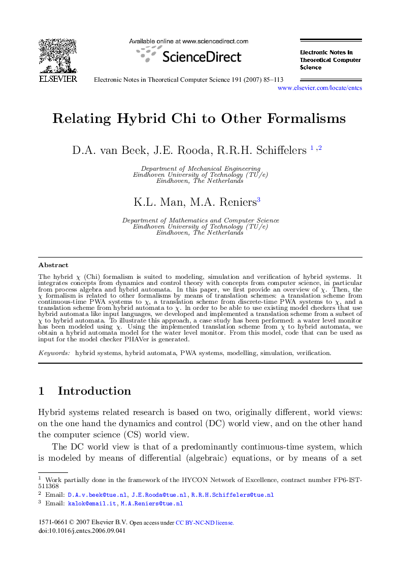 Relating Hybrid Chi to Other Formalisms