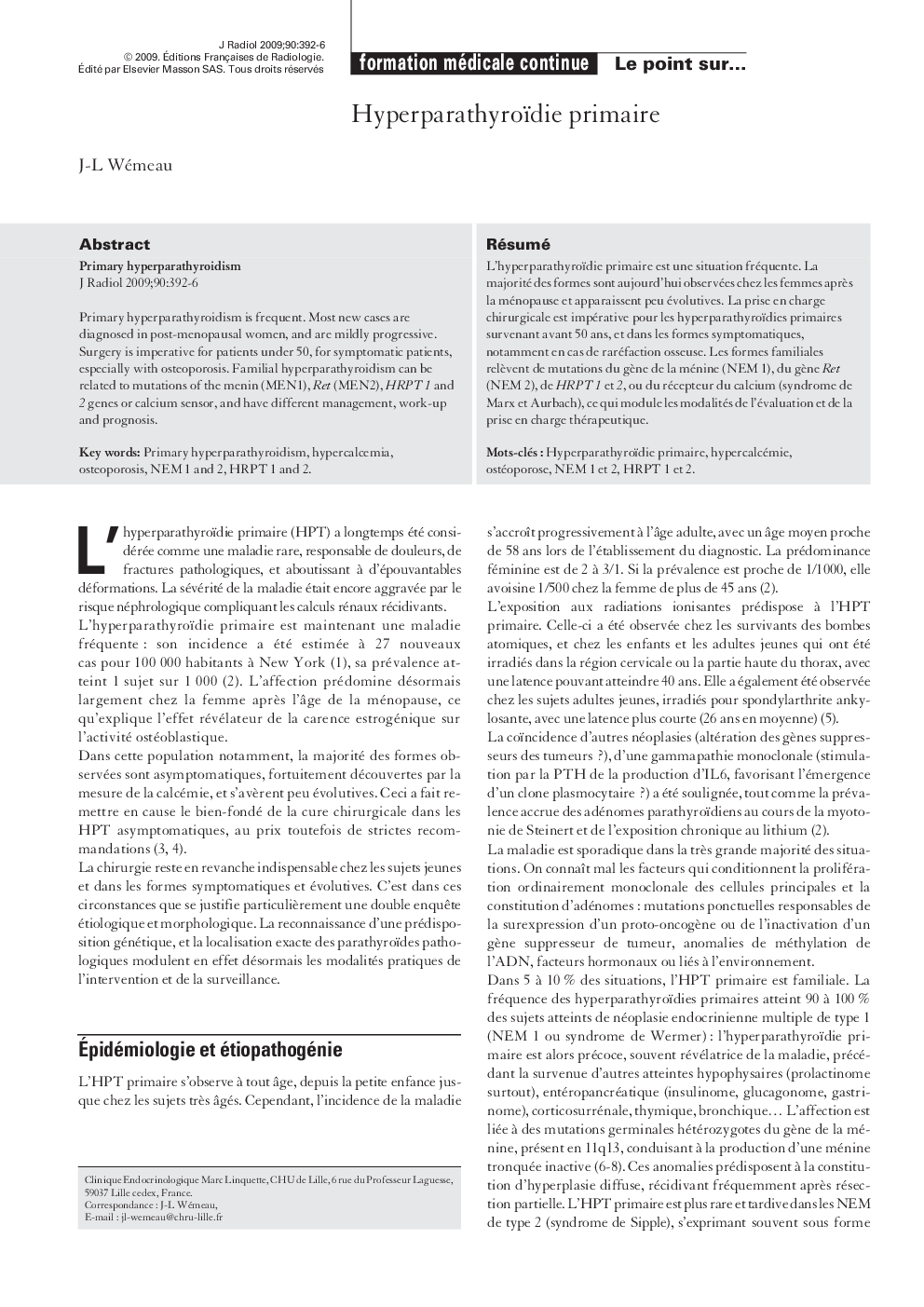 Hyperparathyroïdie primaire