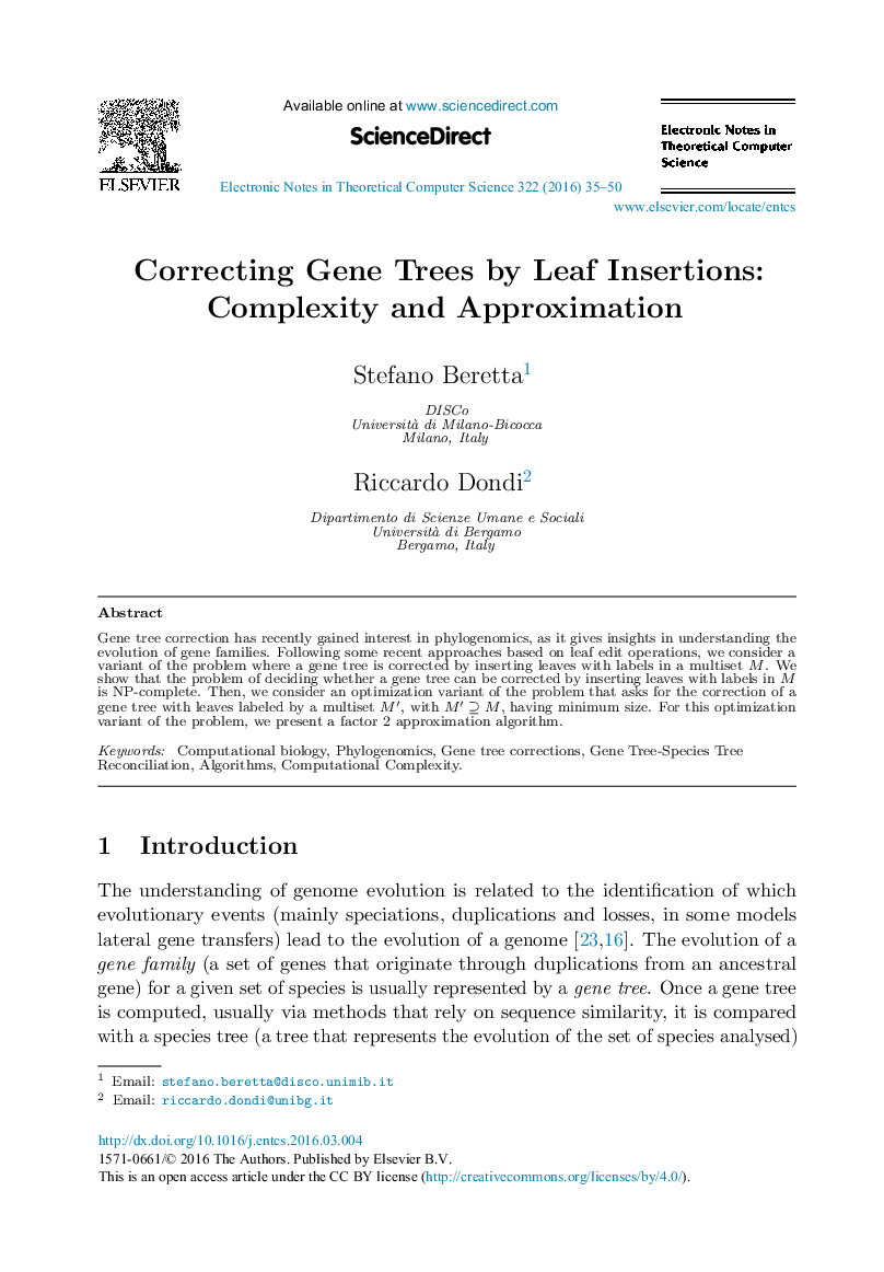 Correcting Gene Trees by Leaf Insertions: Complexity and Approximation