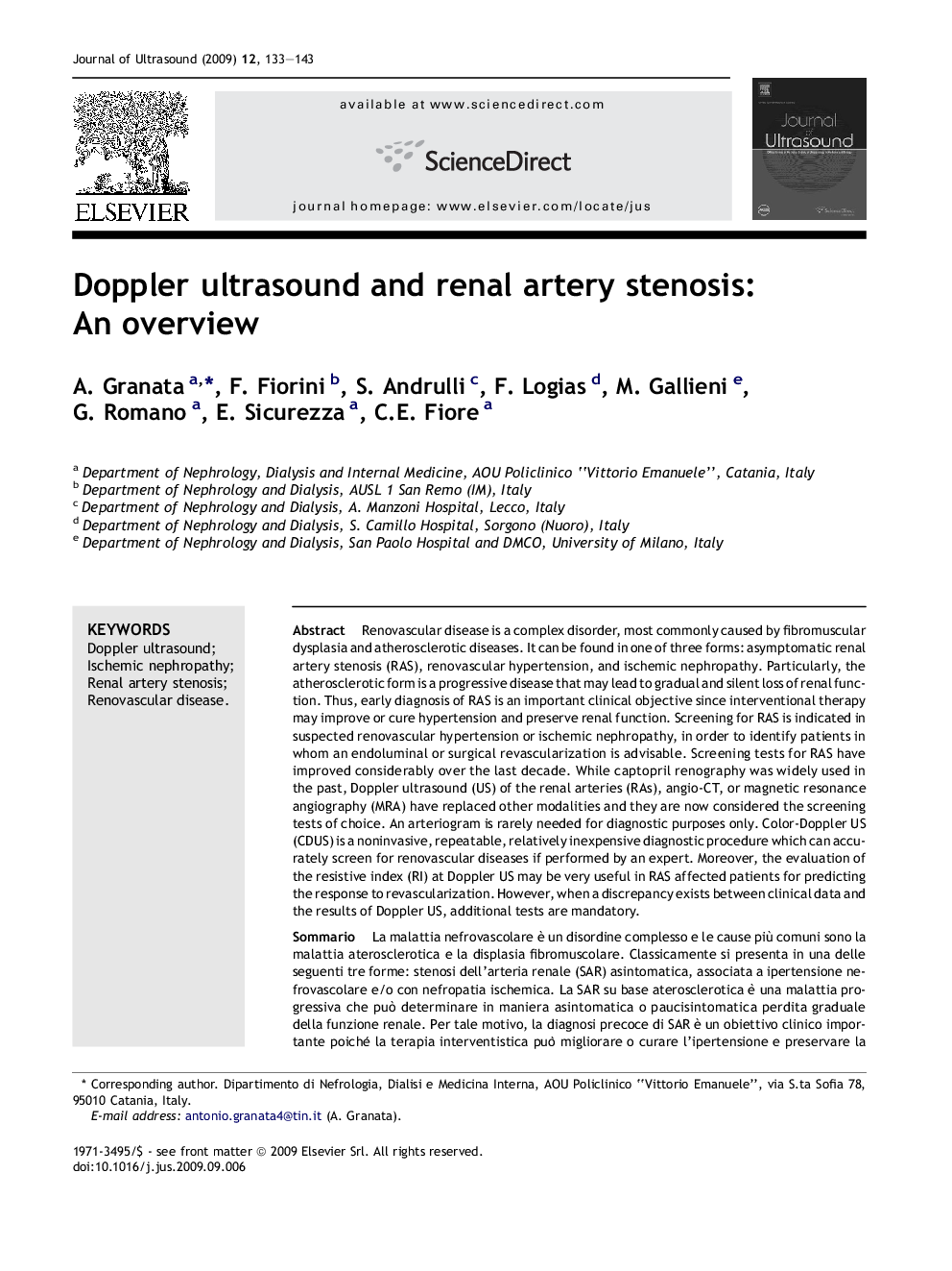 Doppler ultrasound and renal artery stenosis: An overview