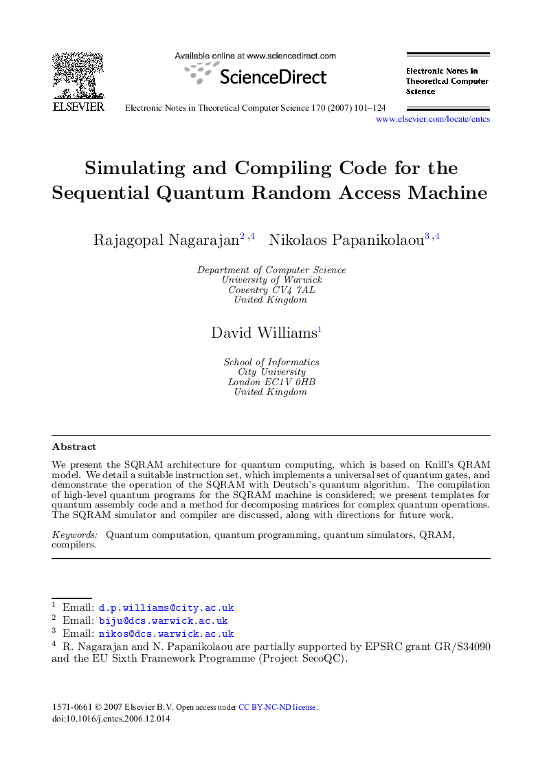 Simulating and Compiling Code for the Sequential Quantum Random Access Machine