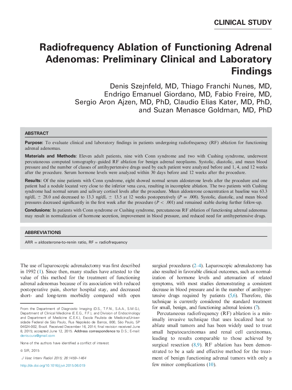 ردیابی رادیوفرنس آدنوم های آدنوم عملکردی: یافته های بالینی و آزمایشگاهی مقدماتی 