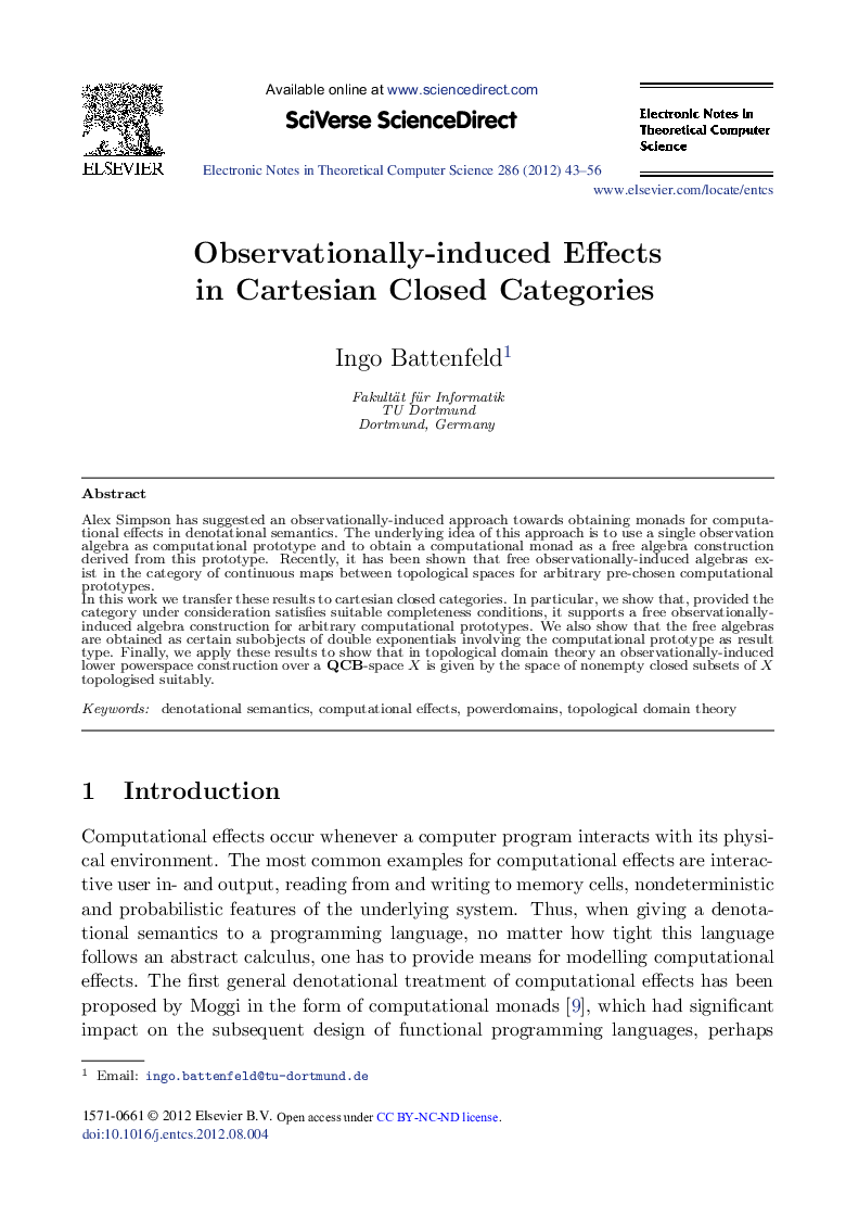 Observationally-induced Effects in Cartesian Closed Categories