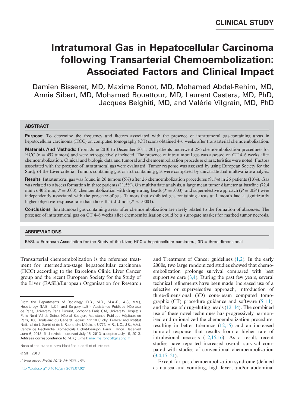 Intratumoral Gas in Hepatocellular Carcinoma following Transarterial Chemoembolization: Associated Factors and Clinical Impact