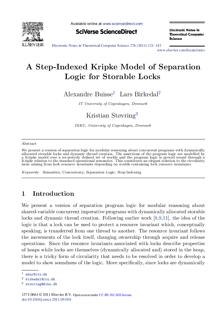 Step-Indexed Kripke Model of Separation Logic for Storable Locks