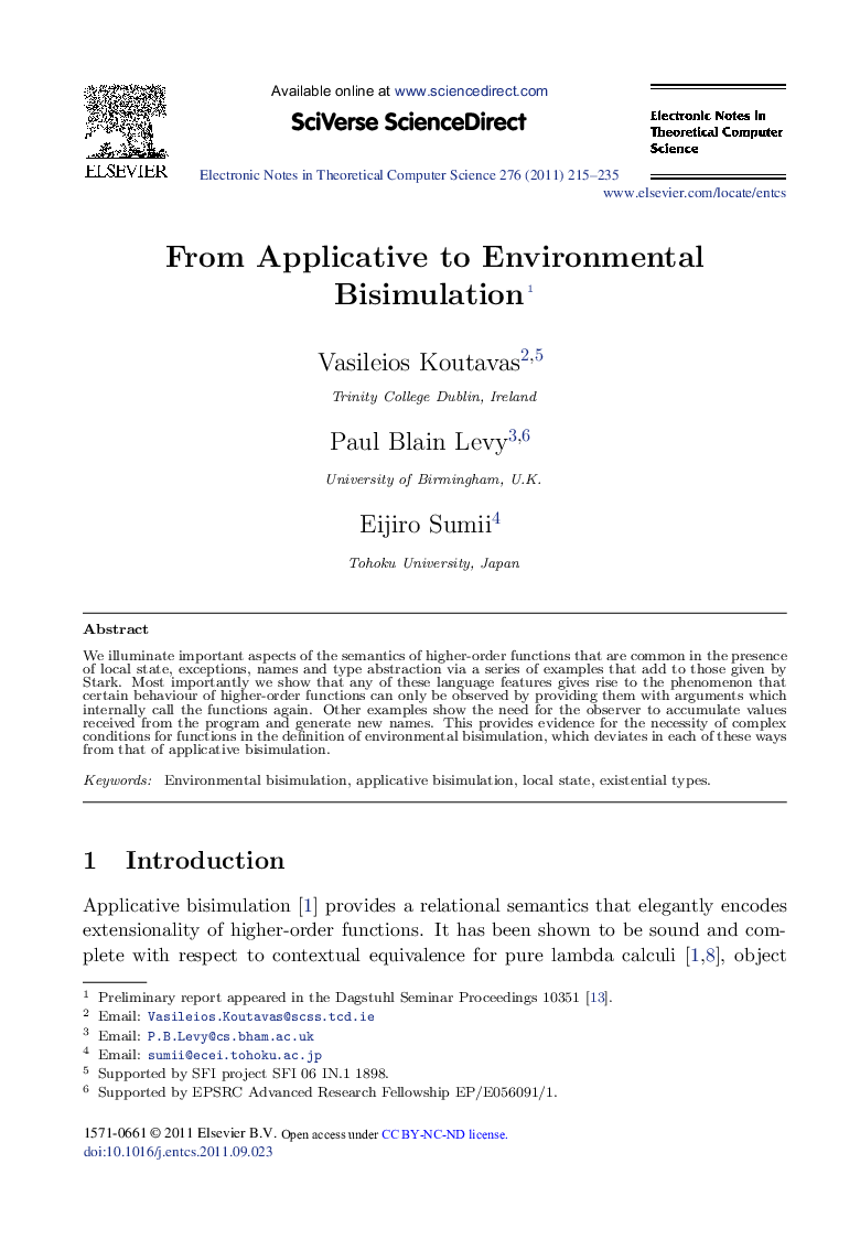 From Applicative to Environmental Bisimulation 