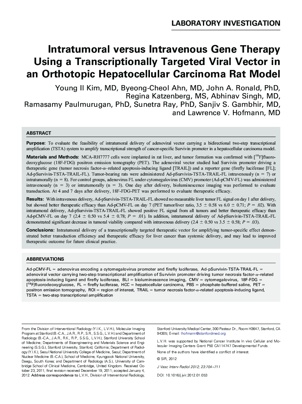 Intratumoral versus Intravenous Gene Therapy Using a Transcriptionally Targeted Viral Vector in an Orthotopic Hepatocellular Carcinoma Rat Model