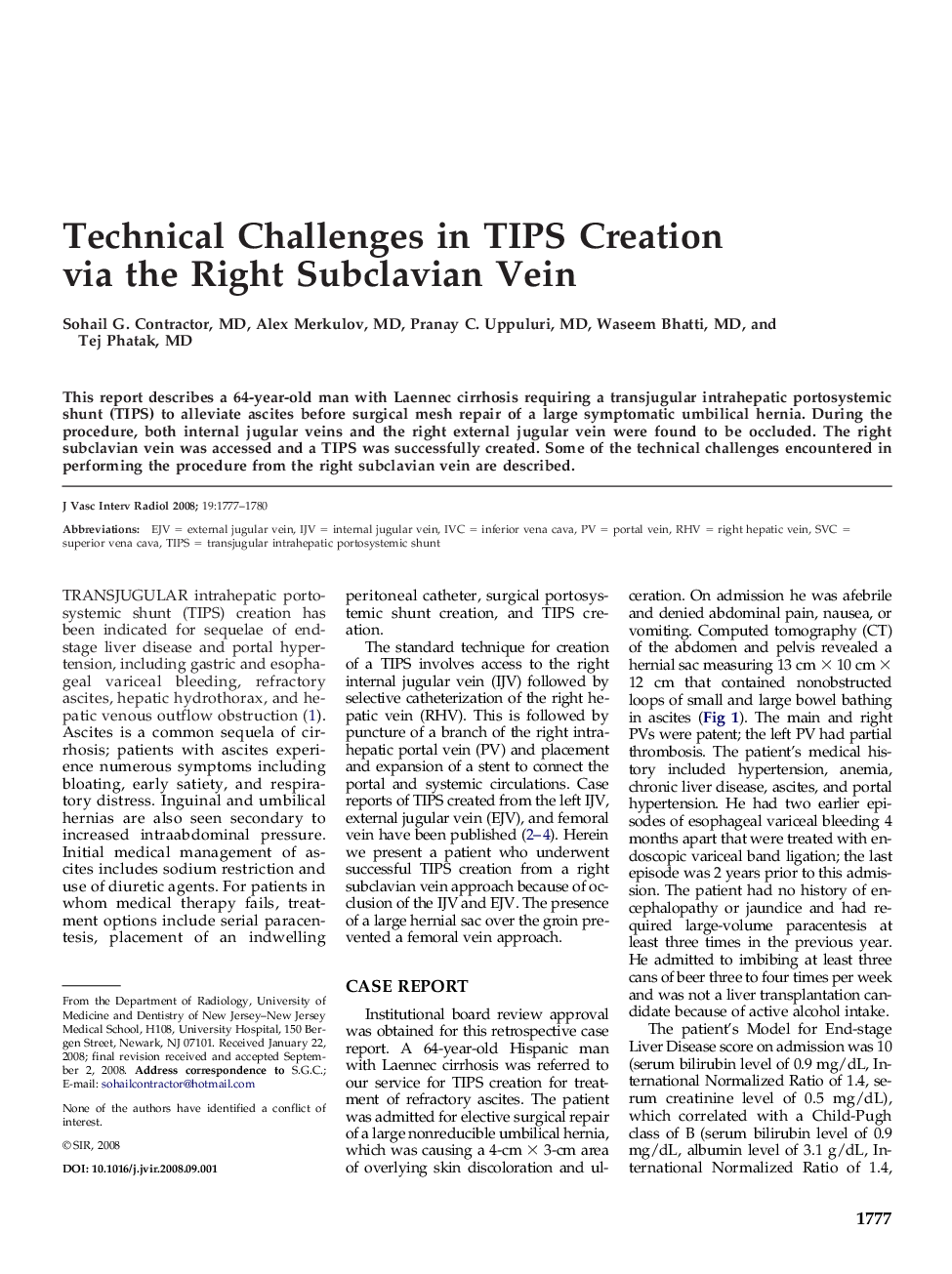 Technical Challenges in TIPS Creation via the Right Subclavian Vein