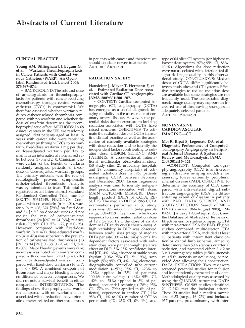 Abstracts of Current Literature