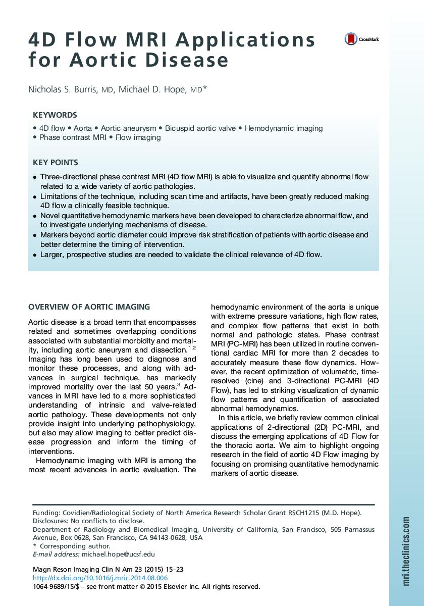 4D Flow MRI Applications for Aortic Disease