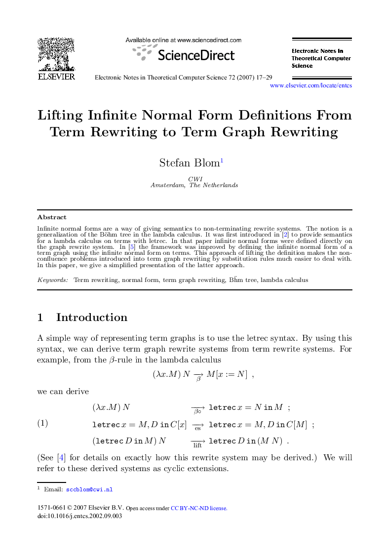 Lifting Infinite Normal Form Definitions From Term Rewriting to Term Graph Rewriting