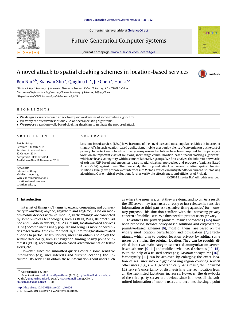 A novel attack to spatial cloaking schemes in location-based services