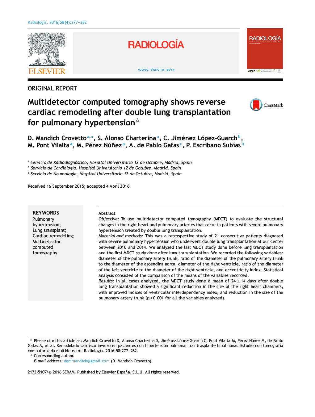 Multidetector computed tomography shows reverse cardiac remodeling after double lung transplantation for pulmonary hypertension 