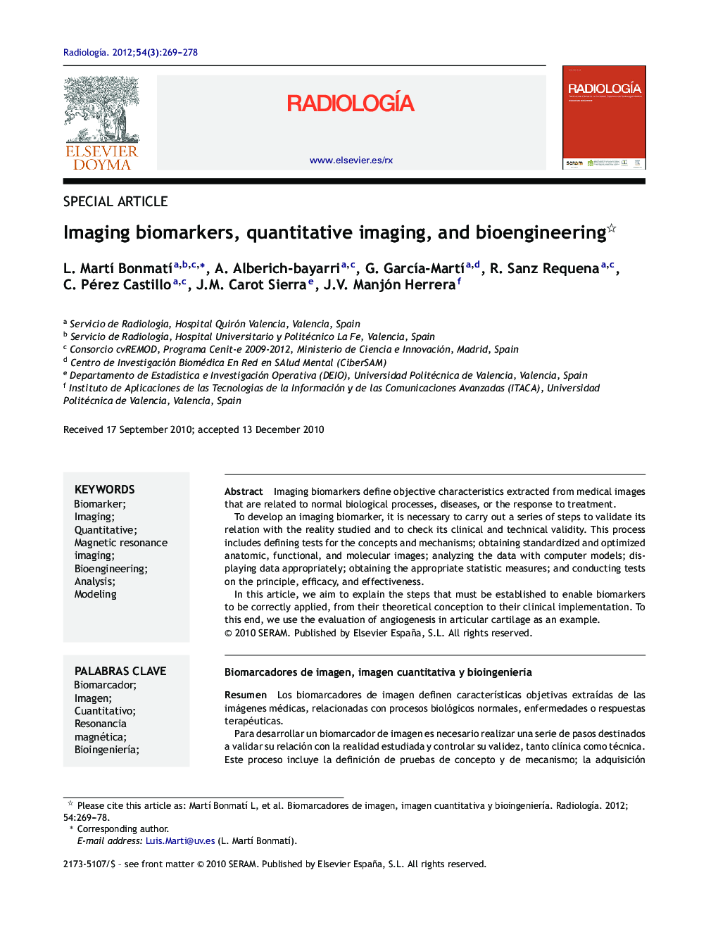 Imaging biomarkers, quantitative imaging, and bioengineering 