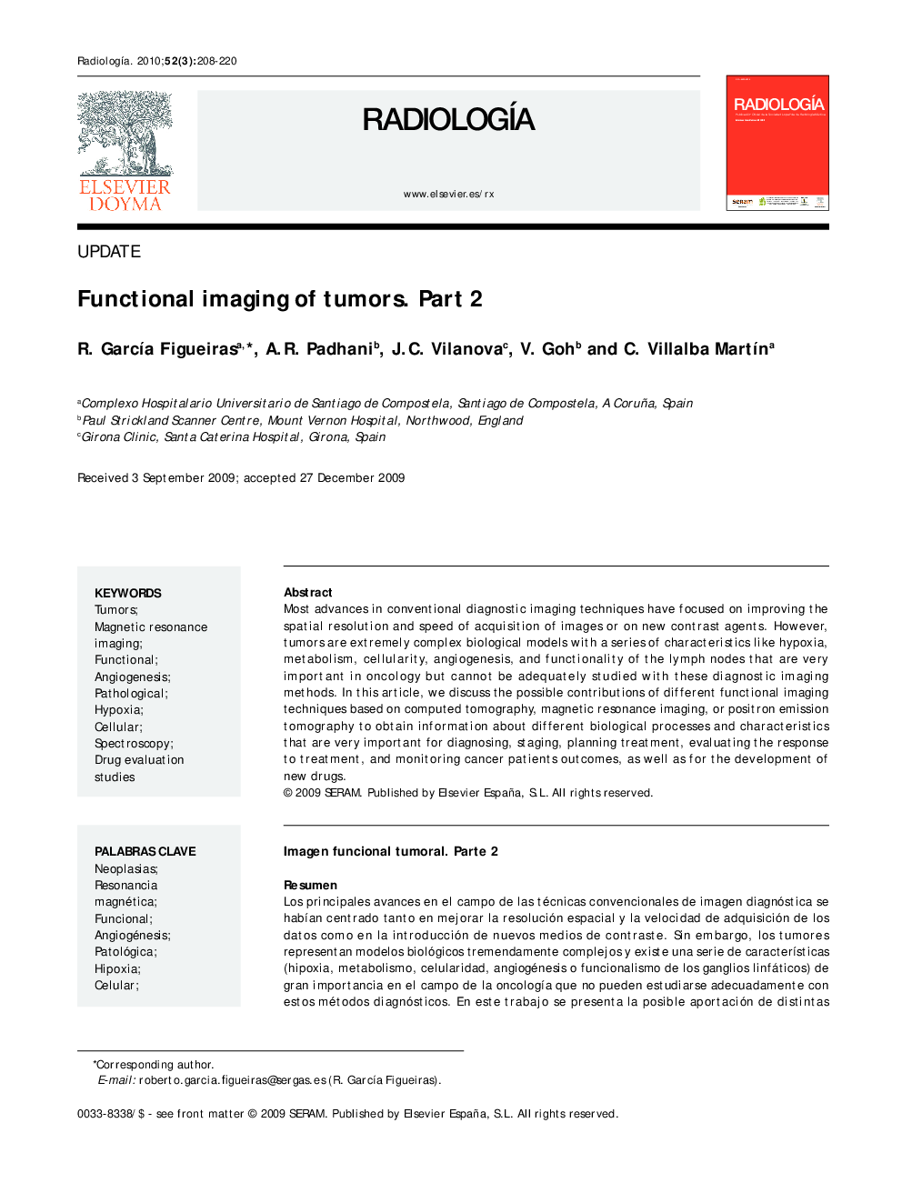 Functional imaging of tumors. Part 2