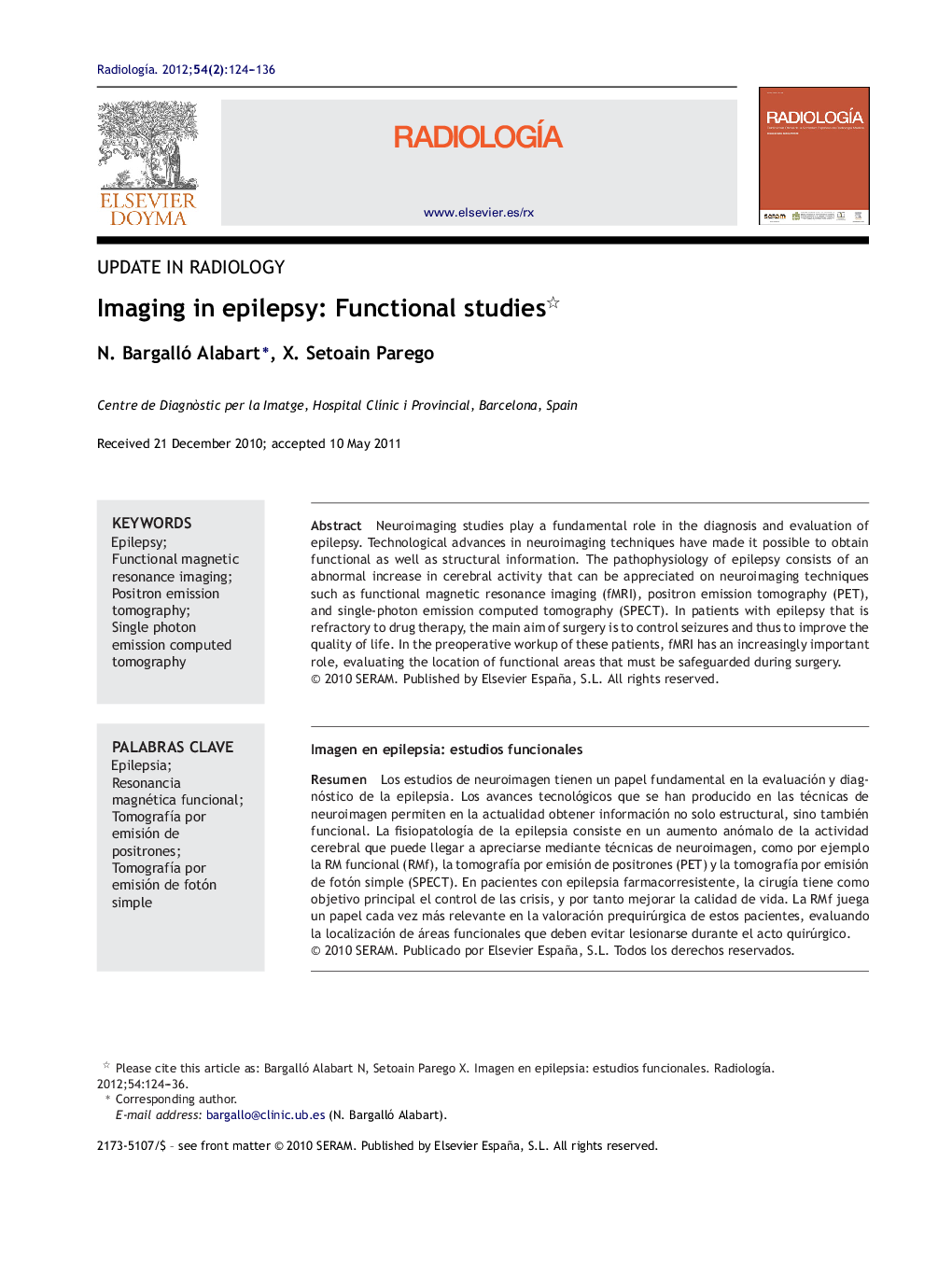 Imaging in epilepsy: Functional studies 