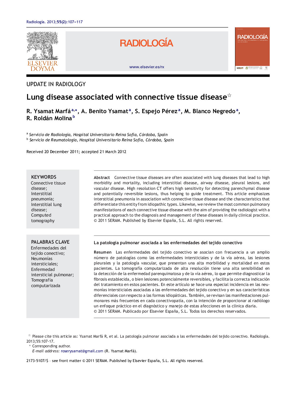 Lung disease associated with connective tissue disease 