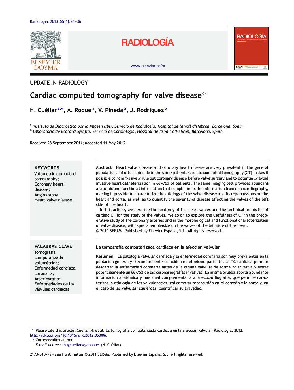 Cardiac computed tomography for valve disease 