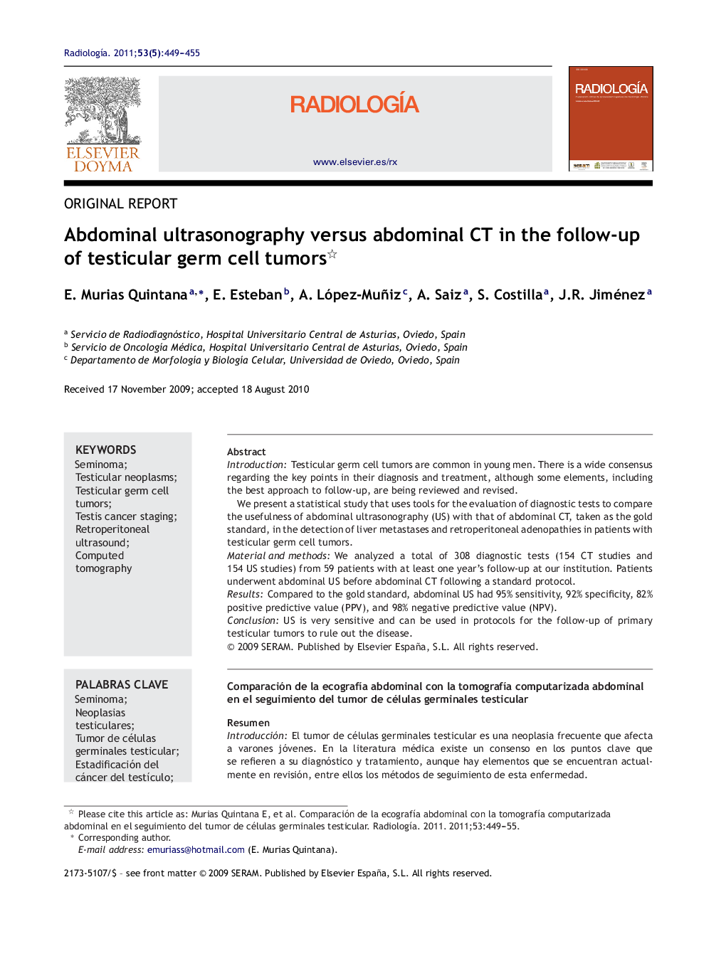 Abdominal ultrasonography versus abdominal CT in the follow-up of testicular germ cell tumors 