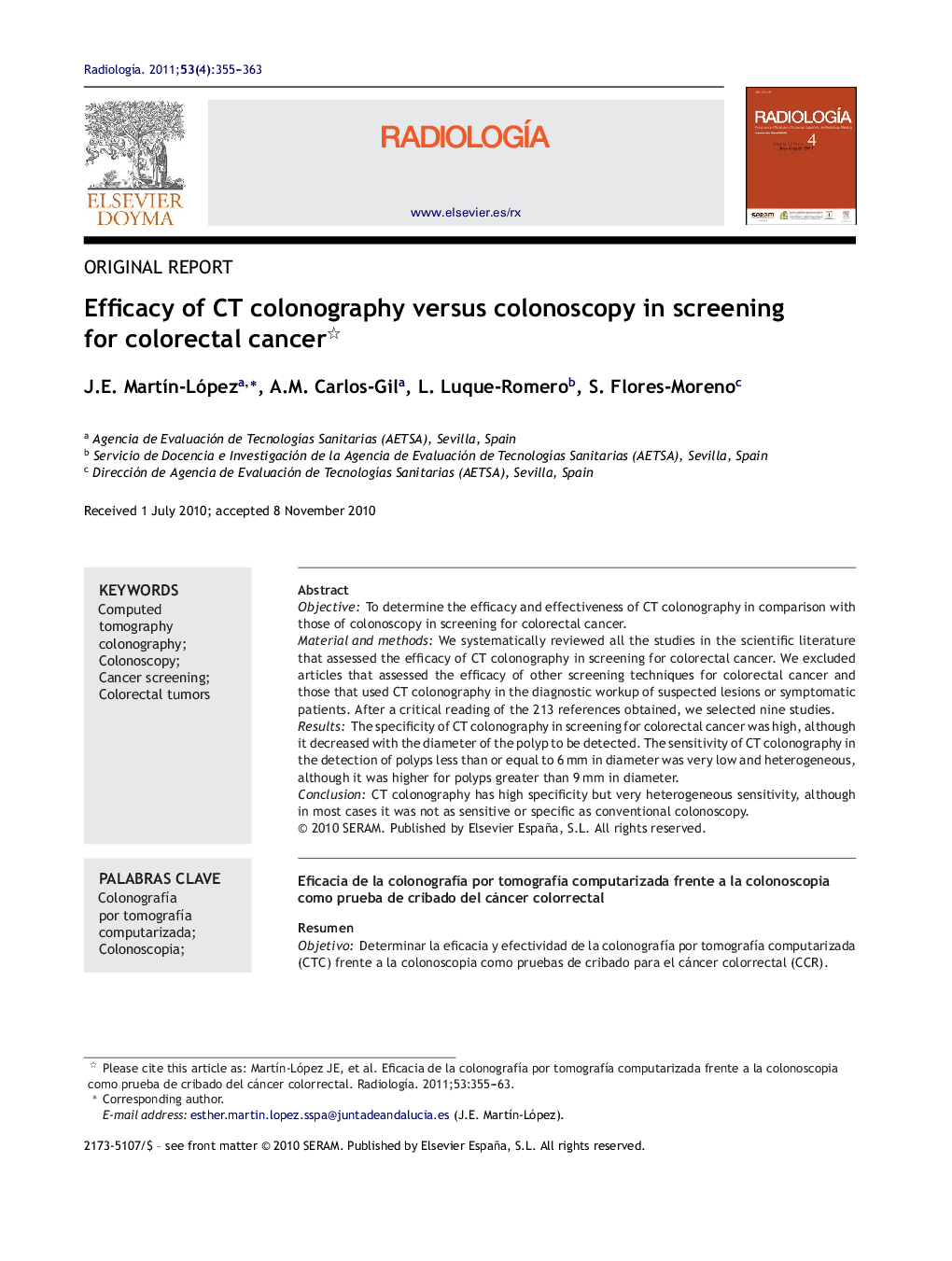 Efficacy of CT colonography versus colonoscopy in screening for colorectal cancer 