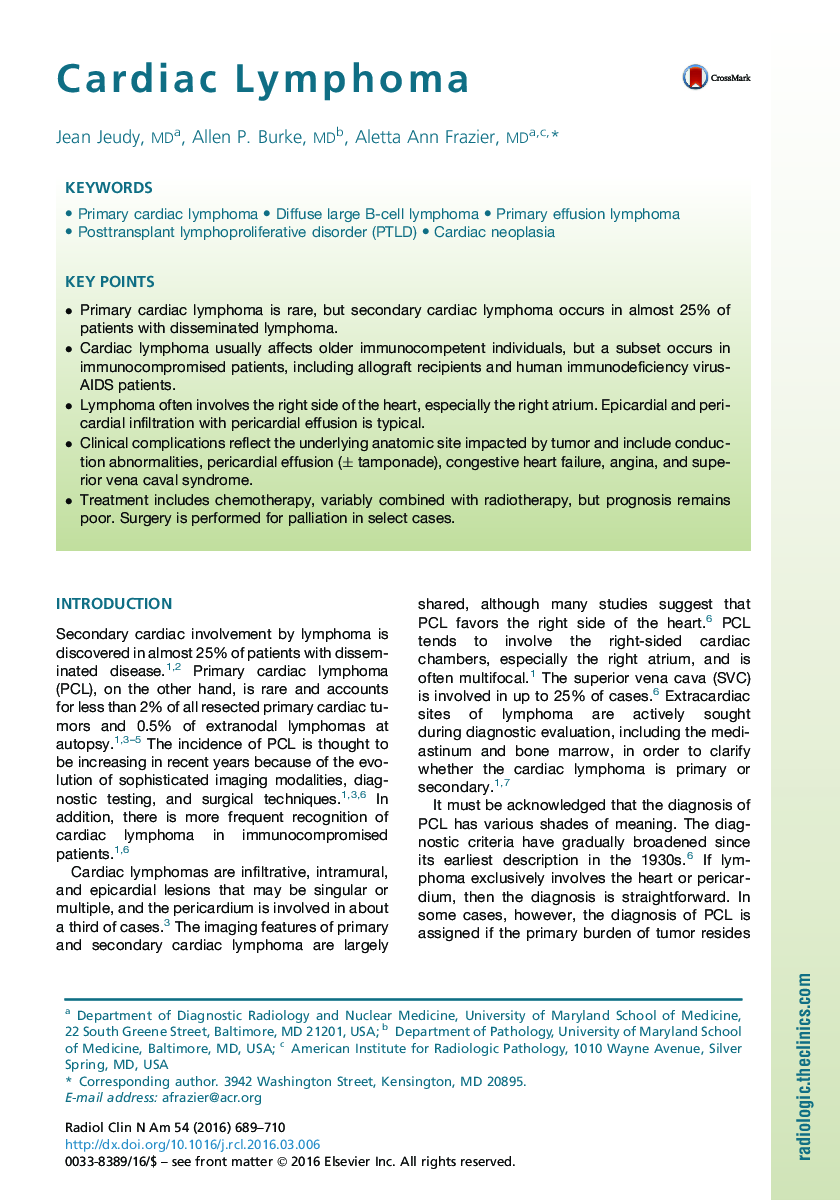 Cardiac Lymphoma