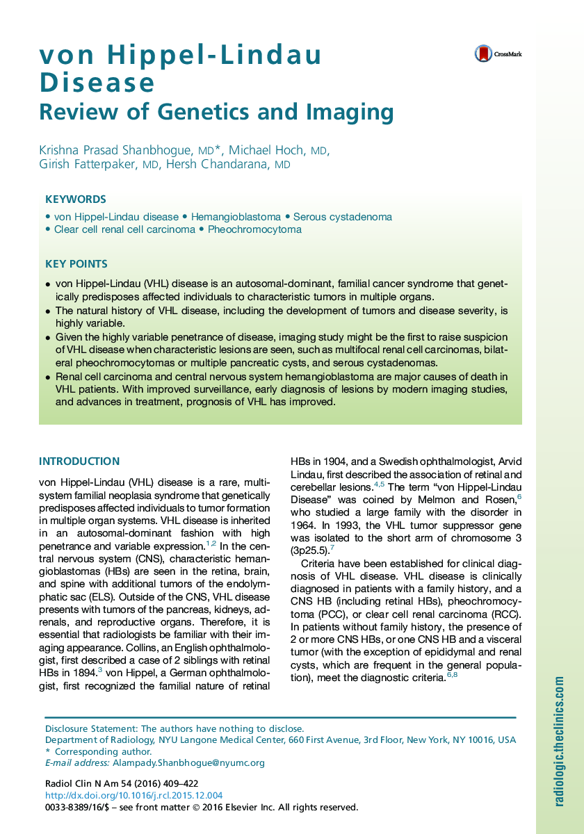 von Hippel-Lindau Disease