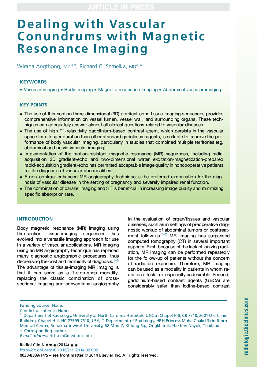 Dealing with Vascular Conundrums with MR Imaging