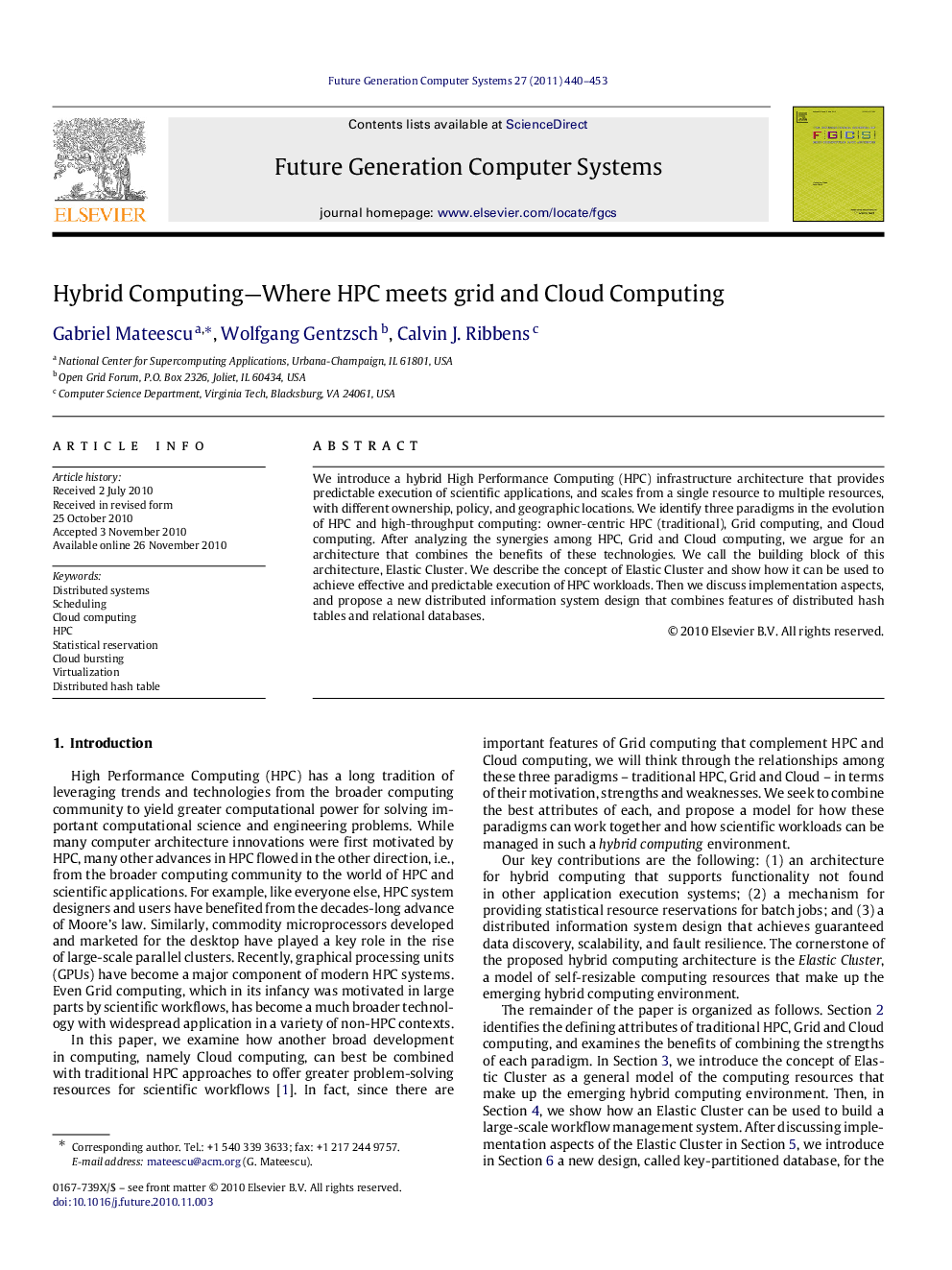 Hybrid Computing—Where HPC meets grid and Cloud Computing