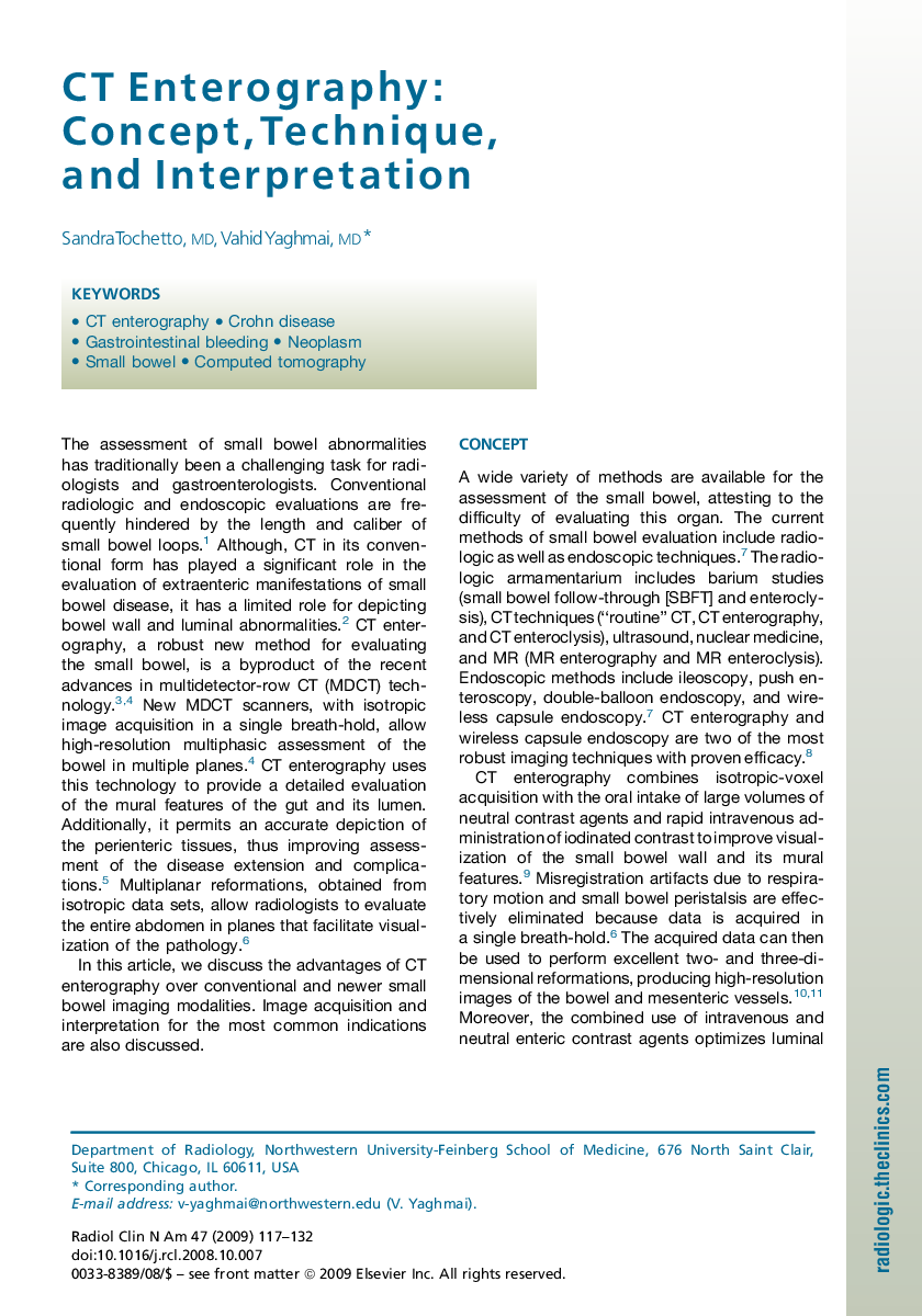 CT Enterography: Concept, Technique, and Interpretation