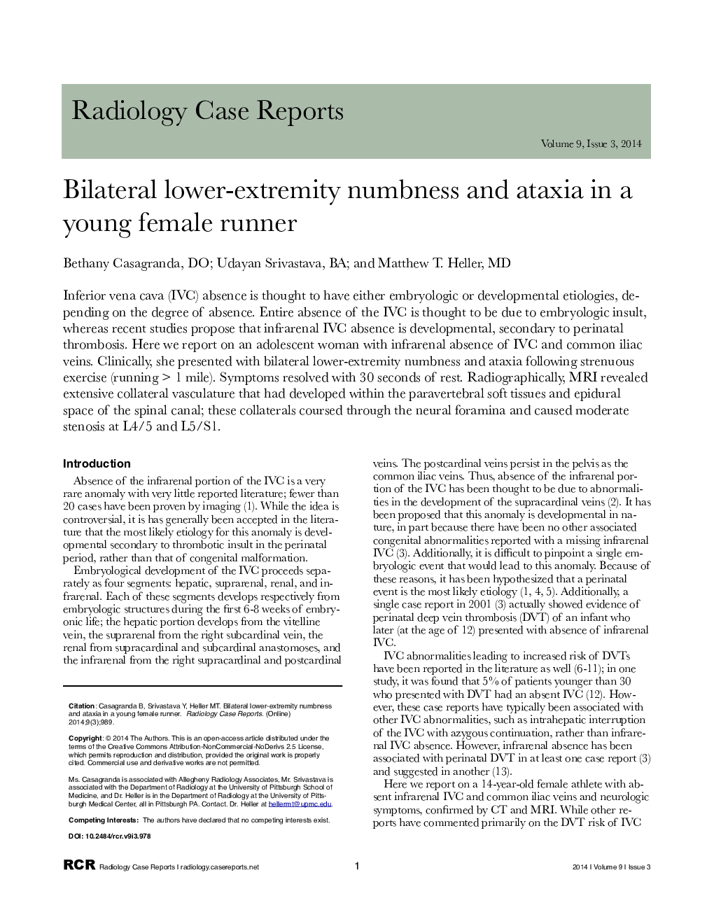 Bilateral lower-extremity numbness and ataxia in a young female runner