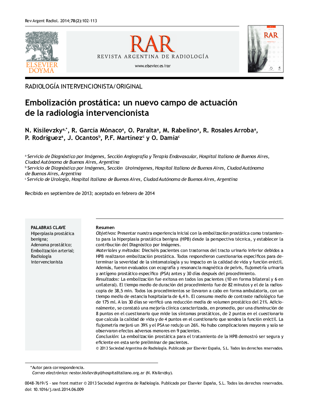 Embolización prostática: un nuevo campo de actuación de la radiología intervencionista