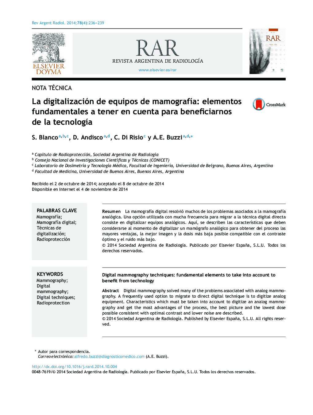 La digitalización de equipos de mamografía: elementos fundamentales a tener en cuenta para beneficiarnos de la tecnología