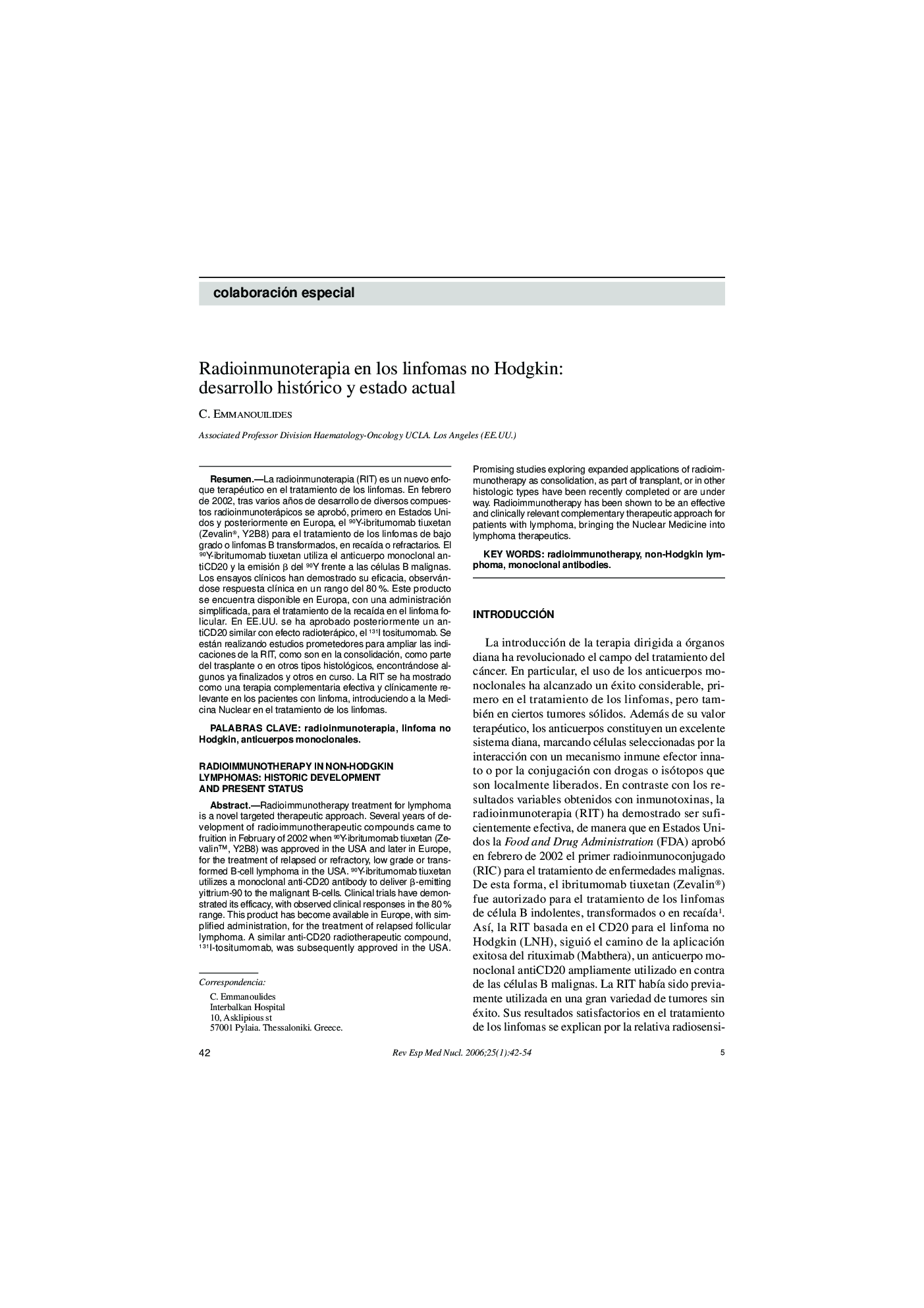 Radioinmunoterapia en los linfomas no Hodgkin: desarrollo histórico y estado actual