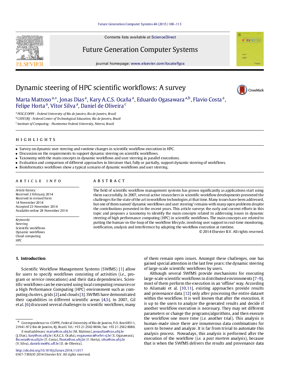 Dynamic steering of HPC scientific workflows: A survey