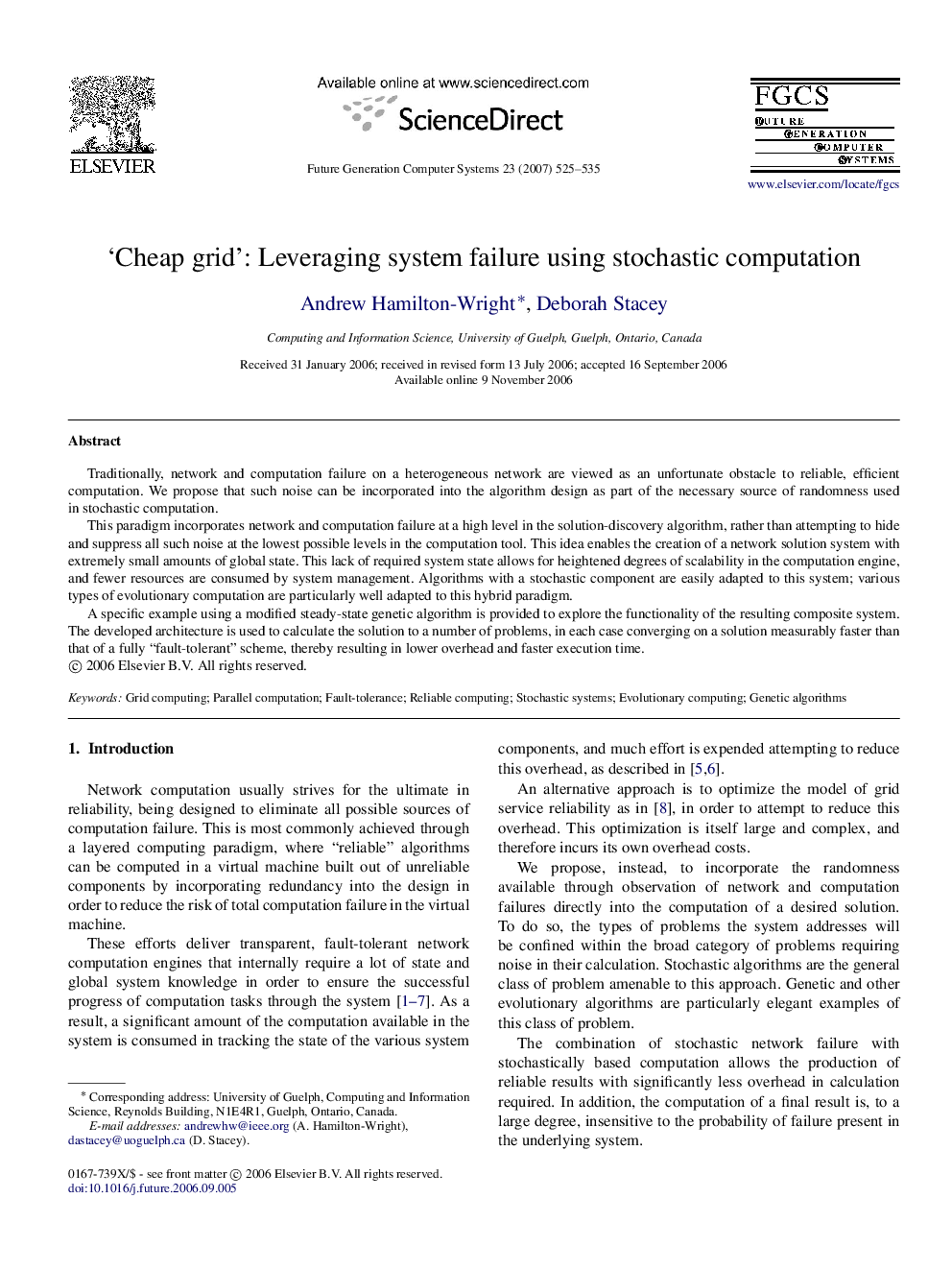 ‘Cheap grid’: Leveraging system failure using stochastic computation