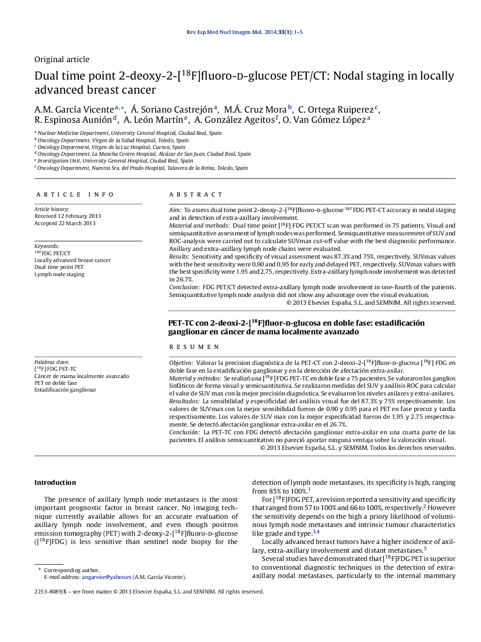 Dual time point 2-deoxy-2-[18F]fluoro-d-glucose PET/CT: Nodal staging in locally advanced breast cancer