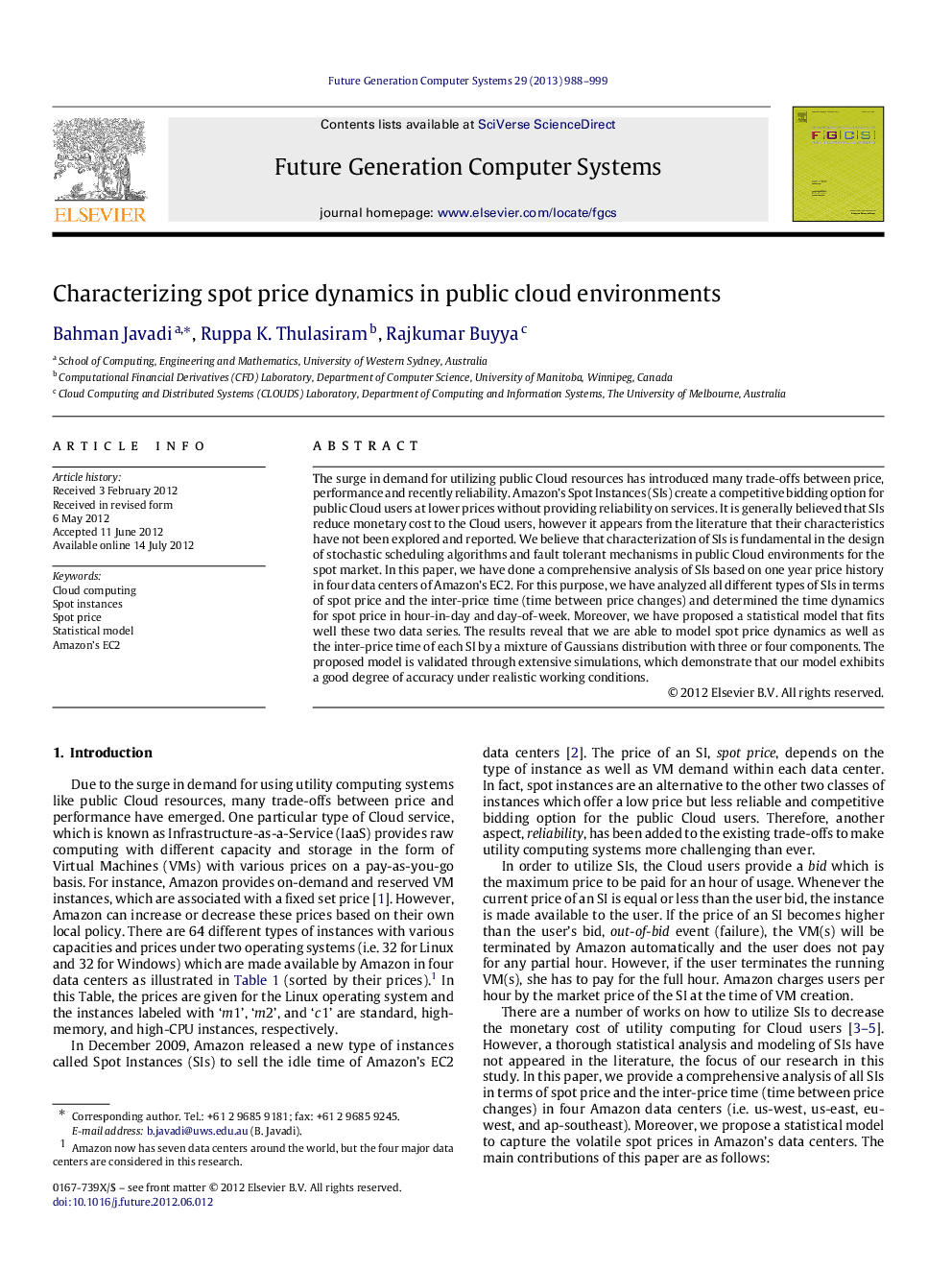 Characterizing spot price dynamics in public cloud environments