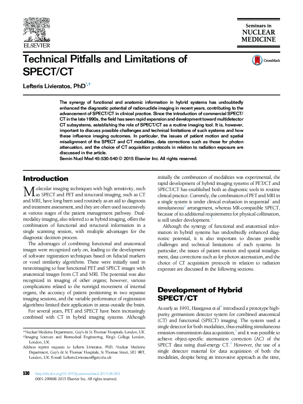 Technical Pitfalls and Limitations of SPECT/CT