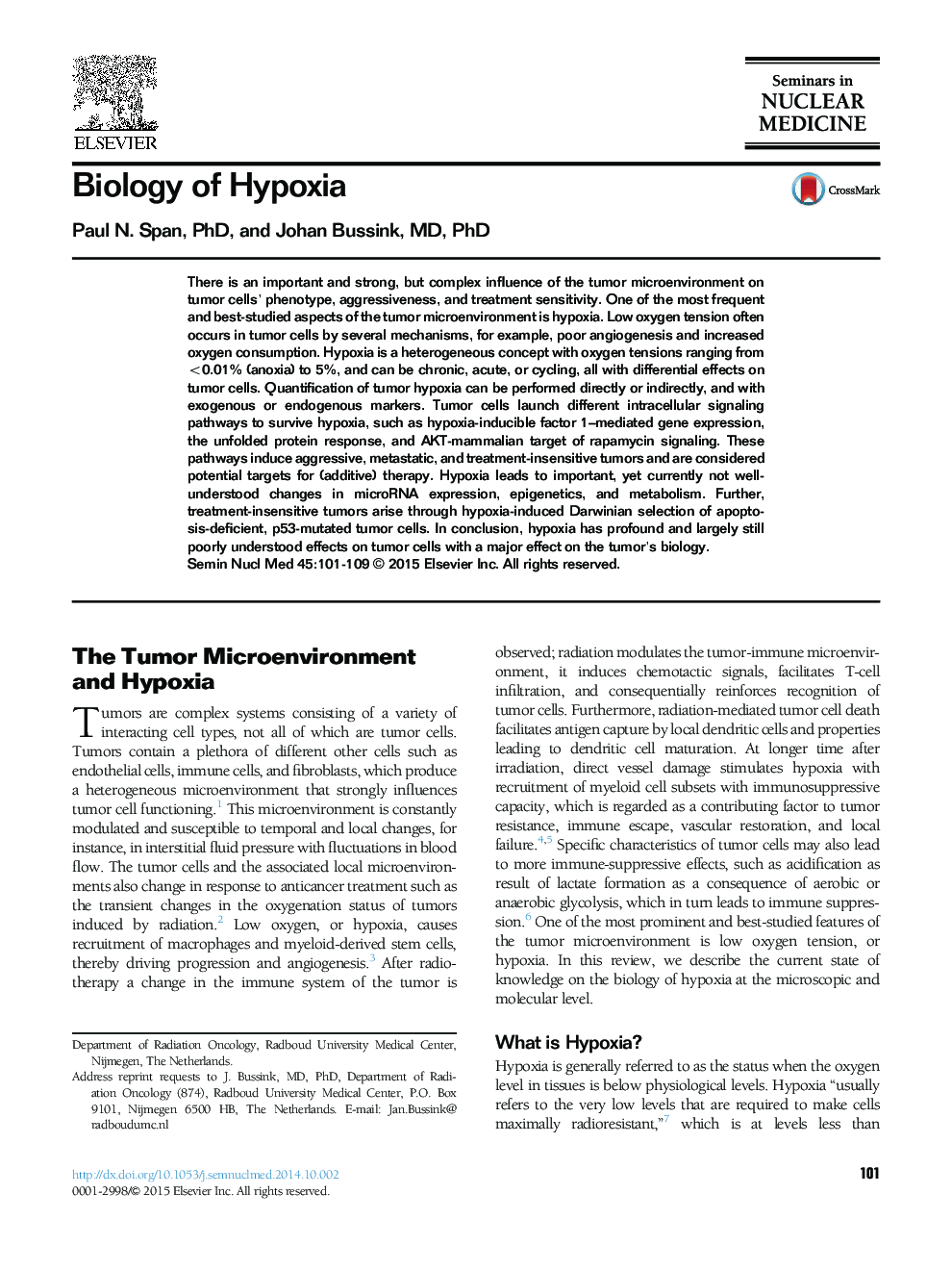 Biology of Hypoxia